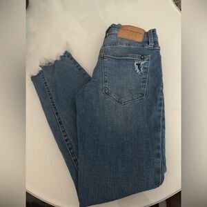 Lucky Brand Women's Distressed Blue Ankle Jeans